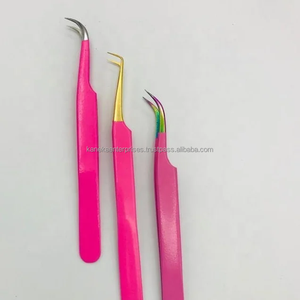 Professional <b>Eyelash</b> <b>Tweezers</b> for Lash Extensions Stainless Steel Curved Fiber Tip Precision Anti-Static 12-14cm - Product Image 5