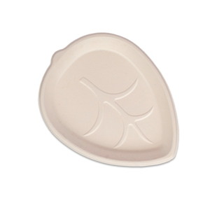 Compre platos de caña de azúcar desechables duraderos seguros para microondas en forma de hoja para servir alimentos de caña de azúcar a la venta por exportadores - Product Image 4