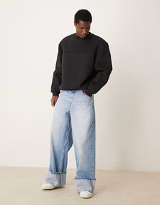 Oversized <b>Thick</b> 500/400gsm Boxy Blank Hooded Hoodie Mens 100% Cotton Scubae Hoodies Heavyweight Cropped Top Pullover Sweatshirts - Product Image 2