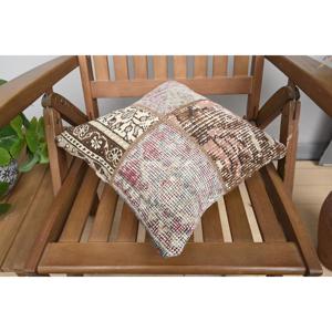 Luxury 14x14 Inch Beige Kilim Patchwork Wool <b>Pillow</b> Rustic Design Woven Vintage Fluffy Embroidered Portable for <b>Sofa</b> Bedding - Product Image 4