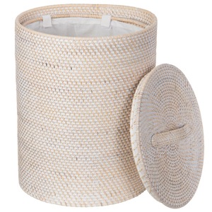 Round Rattan Basket with Lid Handmade Storage Basket Wholesale eco-friendly Made in Viet Nam - Product Image 4