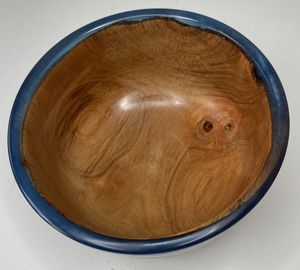 Bol en résine en bois à la mode fabriqué à la main pièce maîtresse rustique moderne élégant maison cuisine Accent décoratif - Product Image 5