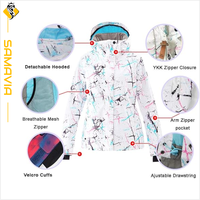 Combinaison de ski imperméable, coupe-vent et respirante -Tex pour homme et femme, veste et pantalon de sport rembourrés de duvet épais et chauds pour l'hiver