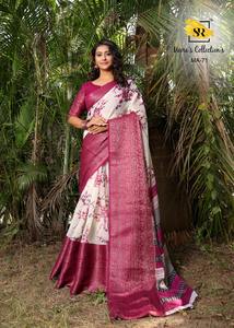 LATESAT DESIGNER PALLU ET TISSU EN COTON LOURD SAREE - Product Image 5