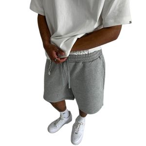 Último diseño de moda de alta calidad de los hombres de Color sólido puro 100% pantalones cortos de algodón de doble cintura French Terry Sweat Shorts para hombres - Product Image 3