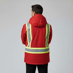 เสื้อแจ็คเก็ตนิรภัยสำหรับงานก่อสร้างแบบสั่งทำพิเศษ สะท้อนแสง ทนลม กันน้ำ มาตรฐาน ANSI ระดับ 1 สำหรับฤดูหนาว เสื้อแจ็คเก็ตนิรภัยสำหรับผู้ชาย - Product Image 6