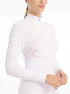 Premium women riding top wholesale quick dry high elasticity material ergonomic shaping comfortable fit <b>equestrian</b> performance - Product Image 2