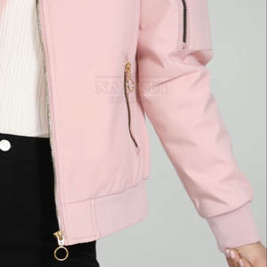 Chaqueta Bomber para mujer con cintura ajustable y cremallera frontal completa Chaqueta Bomber elegante para mujer con textura suave - Product Image 6