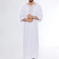Robe de soirée pour homme musulman marocain, faite à la main, brodée sur mesure, en polyester, col montant, longueur cheville, légère et respirante, style vintage