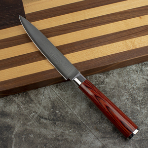 Vente en gros de couteau de cuisine professionnel en acier damas de haute qualité OEM ODM personnalisé couteau Pakka manche en bois - Product Image 3