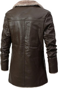 Chaqueta de cuero para hombre de moda 2025, calidad Premium, impermeable, transpirable, de lona, cuello levantado, logotipo frontal, Invierno - Product Image 2