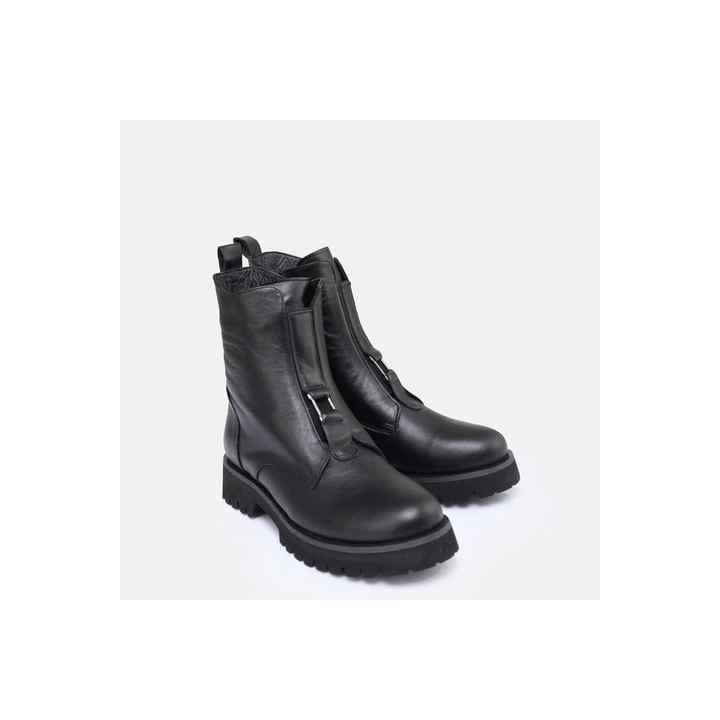 BIG SIZE WOMEN GENUINE LEATHER SPORTS BOOTS 41-42-43-44-BLACK LEATHER