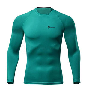 Lightweight Long Sleeve <b>Compression</b> <b>Shirt</b> for Men Casual Style High Quality Breathable Knitted Fabric Customizable Plus Size! - Product Image 1