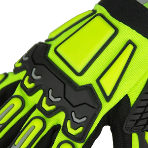 Guantes de impacto de trabajo de seguridad para mecánicos de cuero TPR resistentes al corte de campo petrolífero antideslizantes de construcción resistente de alta calidad - Product Image 5