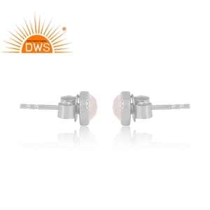 Pendientes de Plata de Ley 925 chapados en rodio blanco superventas, arcoíris, piedra lunar, tachuelas de piedras preciosas, fabricante de joyería personalizada - Product Image 5