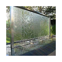 Fontaines murales en verre à eau avec éclairage LED sur mesure pour la décoration intérieure/extérieure
