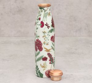 Botella de agua de cobre de alta calidad con botella blanca con estampado floral a un precio asequible - Product Image 2