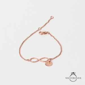 NOVAMART Fine Silverings 925 Sterling Silver <b>Infinity</b> Rose Gold <b>Bracelet</b> Until Forever Fine Chain & Link <b>Bracelets</b> Wholesale Exp - Product Image 4