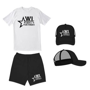 ชุดเสื้อผ้าแนวสตรีทแบบสามชิ้นสำหรับผู้ชายระบายอากาศได้ดีชุดเสื้อผ้าแนวสตรีทฤดูร้อนพร้อมพิมพ์โลโก้คอกลมหมวกตาข่ายผ้าฝ้ายครึ่งแขนสำหรับผู้ใหญ่ - Product Image 6