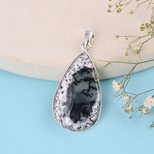 Natural Dendrite <b>Opal</b> Gemstone 925 Sterling Silver <b>Pendant</b> - Product Image 3