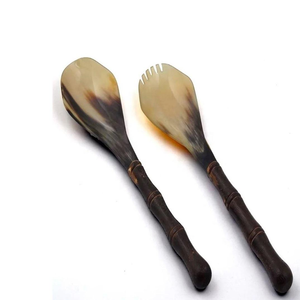 Cuillère en corne de buffle fabriquée à la main Ustensile de cuisine naturel écologique - Product Image 6