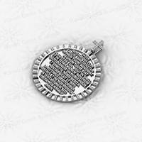 Collier pendentif médaillon religieux catholique en argent massif 925 de 35 mm avec croix, plaqué rhodium et zirconiums, bijoux fins pour hommes