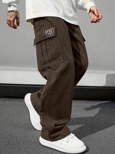 กางเกงผ้าสักหลาดผ้าคอตตอนทรงสลิมฟิตกางเกงคาร์โก้สำหรับผู้ชายกางเกงวอร์มพิมพ์โลโก้ได้ตามต้องการ - Product Image 6