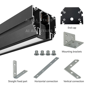 Profil extensible 2m <span class=keywords><strong>3m</strong></span> <span class=keywords><strong>Rail</strong></span> de voie magnétique DC48V <span class=keywords><strong>Rail</strong></span> de voie de lumière magnétique Led monté en surface pour profil de plafond extensible en tissu - Product Image 6