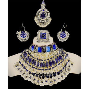 งานครบรอบชุบทองแบบโบราณงานหมั้นของเจ้าสาวทำมือหูใส่สบายสีเทอร์ควอยซ์อัฟกานิสถาน - Product Image 1