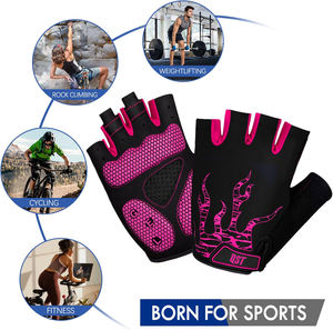 ถุงมือขี่จักรยานครึ่งนิ้วถุงมือป้องกันการลื่นสำหรับขี่จักรยานอุปกรณ์กีฬาป้องกันการออกแบบโลโก้ได้ตามต้องการ - Product Image 4