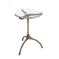 Design moderne de luxe couleur or salon petite table basse meubles de maison métal rond blanc marbre dessus or canapé table d'appoint