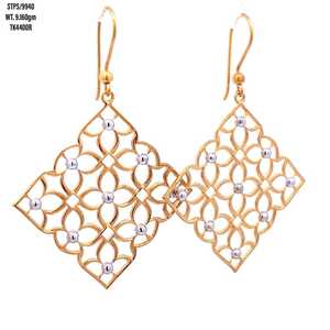 Boucles d'oreilles en argent sterling 925 pour femmes avec zircon cubique blanc CZ Style Net Boucles d'oreilles en pierres précieuses pour mariages et fêtes - Product Image 1