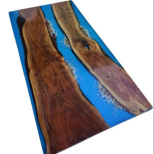 Living Room Luxury Handcrafted Epoxy Resin Rectangle Modern Waterproof Dining Table Acacia Wood Top Wedding <b>Gift</b> Customizable - Product Image 1