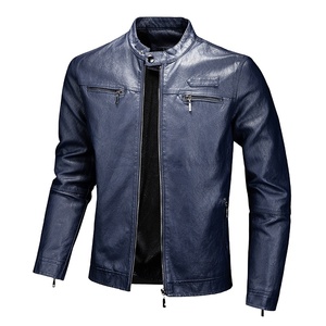 Chaqueta de Cuero para Hombre, Nueva Llegada 2022, Alta Calidad, Cuello Alto Delgado, Ropa Casual para Exteriores de Invierno, Transpirable e Impermeable - Product Image 1