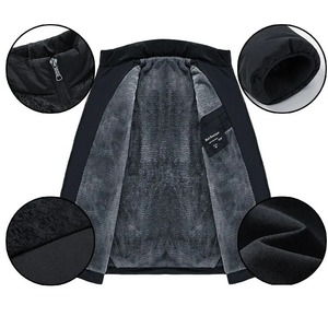 Men's High Street Canvas Puffer <b>Jacket</b> <b>Waterproof</b> Thick Zipper Stand Collar Winter Warm <b>Padded</b> Overcoat - Product Image 3