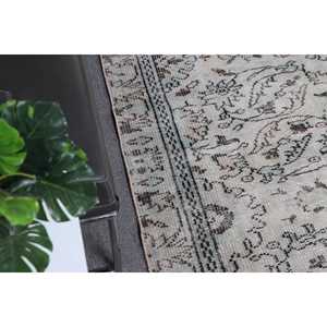 พรมวินเทจสไตล์ตุรกี ขนาด 5.2x7.9 ฟุต พรมสีเทาขนาดใหญ่ขอบสีเข้ม - Product Image 3