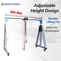 Grue portique pliable en aluminium de 3 tonnes, directement de l'usine, avec une hauteur de levage de 7,5 m pour la manutention des matériaux en atelier