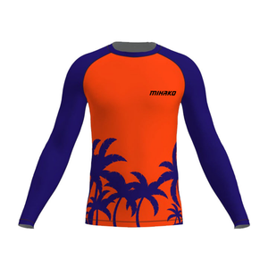 Chemise de compression Dernière conception Hommes Manches longues Col rond Polyester/Spandex Chemise de compression Prix de gros Logo personnalisé - Product Image 1