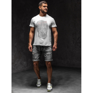 Camiseta Blanca para Hombre con Lentejuelas, 100% Algodón Jersey, 220 Gramos, Impresión Serigrafiada, Diseño Gráfico Sólido, Etiqueta Personalizada - Product Image 2