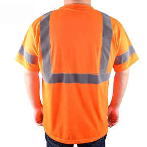 Camiseta de Seguridad Reflectante de Alta Visibilidad Personalizada 100% Poliéster 2025, Camiseta de Trabajo de Alta Visibilidad para Construcción, Camiseta de Manga Corta para Hombre - Product Image 4