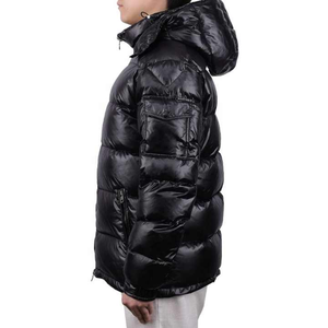 Chaqueta acolchada con capucha, abrigo de bombardero acolchado de invierno con cremallera completa, aislamiento a prueba de viento, logotipo personalizable, prendas de vestir de lona para hombres - Product Image 2