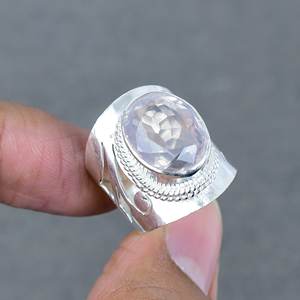 Mejor calidad, precio al por mayor, chapado en plata, latón, cristal, piedras preciosas, bisel, ajuste, anillo de piedra Natural para mujer, niñas, joyería Bohemia - Product Image 1