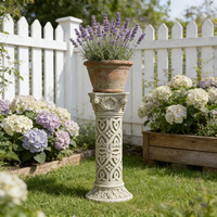 Socle de colonne romaine en résine - Support à fleurs de style européen pour la décoration de jardin, pilier classique pour accessoires de photographie de mariage