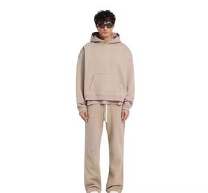 Ensemble survêtement vintage pour homme, lavage à l'acide personnalisé, streetwear, sweat-shirt et pantalon de survêtement, hiver, 2 pièces, pantalon de survêtement avec strass, survêtement à capuche - Product Image 6