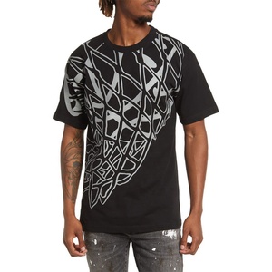 Camiseta negra única de media manga para hombre, camiseta con diseño de impresión personalizada, venta al por mayor, ropa informal para exteriores de bajo pedido - Product Image 1