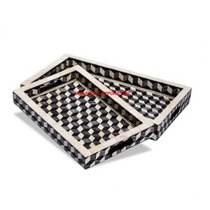 Autocollant en bois imprimé plateau de service Rectangle forme concepteur plateau de chocolat plateau de service en bois fait à la main de qualité supérieure - Product Image 1