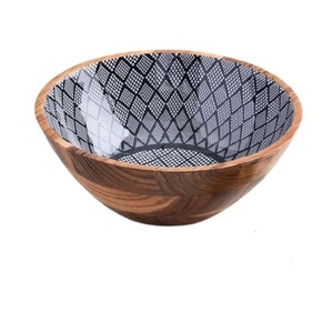 Fournitures alimentaires Vaisselle pour la maison et l'hôtel Accessoires de décoration Salade de légumes Servir et mélanger Bol en bois rustique - Product Image 5