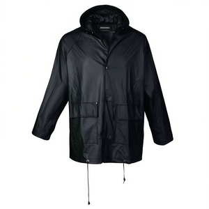 Veste de pluie noire en PU ASATEX, élégante et durable - Product Image 2