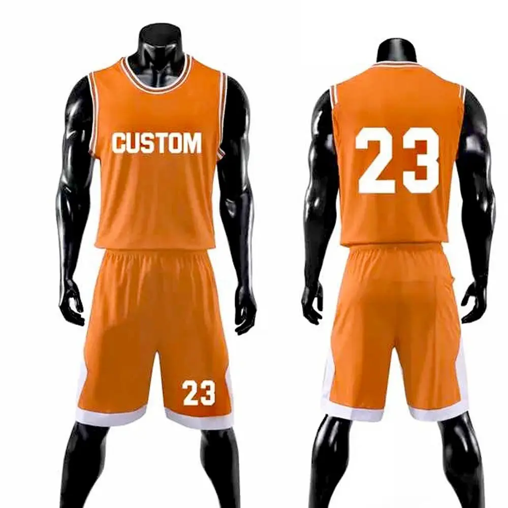 Kualitas tinggi 100% poliester tinggi sekolah tim basket seragam terbaru asli basket jersey desain