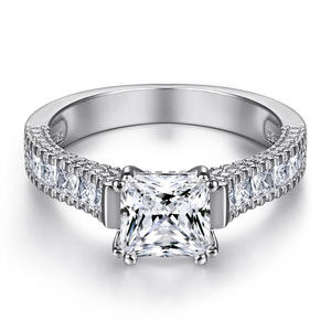 Jeulia Classic Radiant Cut <b>Sterling</b> <b>Silver</b> Engagement Ring <b>Set</b> - Product Image 4